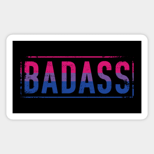 Bisexual Pride Badass Distressed Bi Pride Magnet